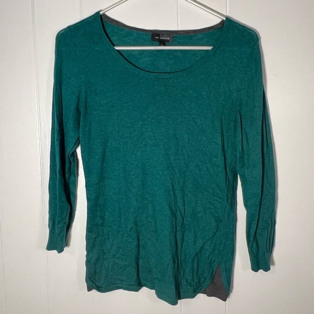 The limited emerald green teal size small thin sweater top